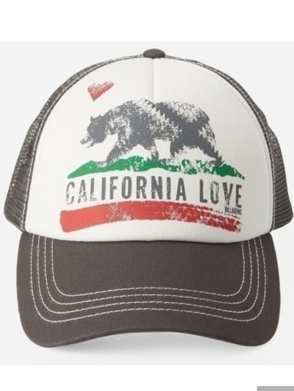 Billabong California Love Trucker Cap Adjustable Baseball Hat Strap Back Mesh
